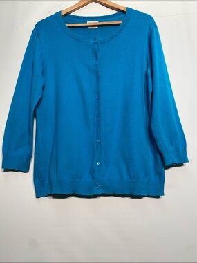 Van Heusen Teal Blue Women’s Button-Up Cardigan ( Read )